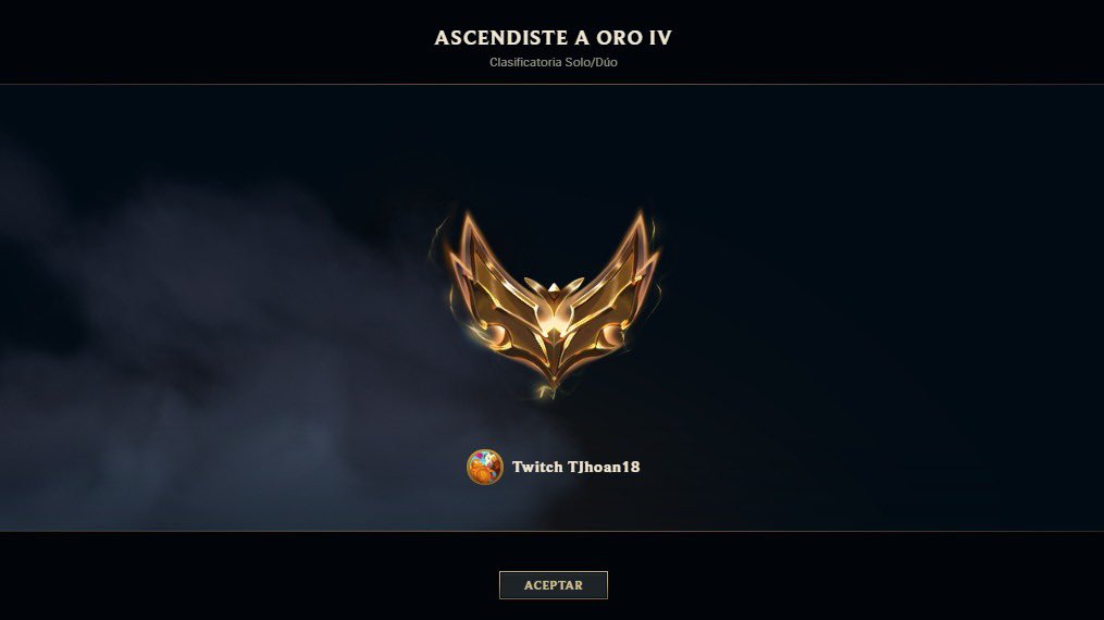 TJhoan18's tweet photo. Con ayuda pero se logró banda 🥺
Gold IV 🔥
#LeagueOfLegends #GoldIV #viral #memesLOL https://t.co/kAfnO5EiFT