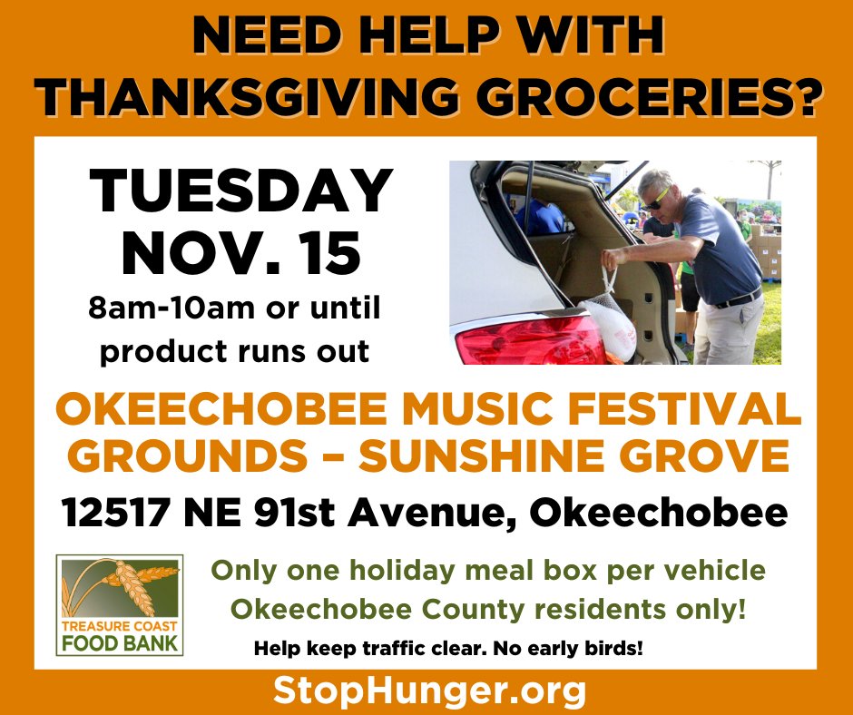Treasure Coast Food Bank on Twitter "Need help with Thanksgiving