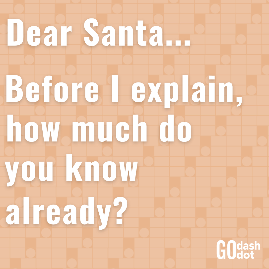 go_dashdot's tweet image. The holiday season is upon us, which means fun, laughter, family, and maybe a little stress 🫣 we’ll be providing some holiday tips and tricks every Monday for the next 6 weeks to keep us all sane with a side of comic relief.

#godashdot #holidays #tips #christmas