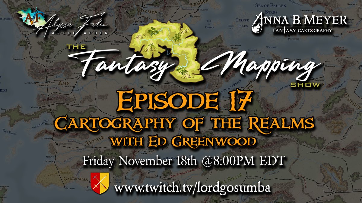LGosumba's tweet image. Packed week of #DnD content (5) on the Lord Gosumba Channel; highlighted by @TheEdVerse and original #ForgottenRealms maps on the Fantasy Mapping Show Friday. The "Ever-mysterious" DM Tim's Rovers of the Barrens, Underdogs series, Saturday morning! twitch.tv/lordgosumba #twitch