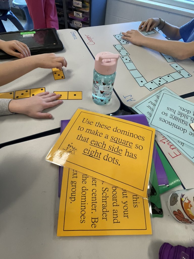 Mrs_Schrader4's tweet photo. Working on math centers today! Congratulations Cooper for being the first student to solve this challenge! 👏🏻🎉 #math #mathchallenges #fourthgrade #johnsonpride https://t.co/NulB96lMpe