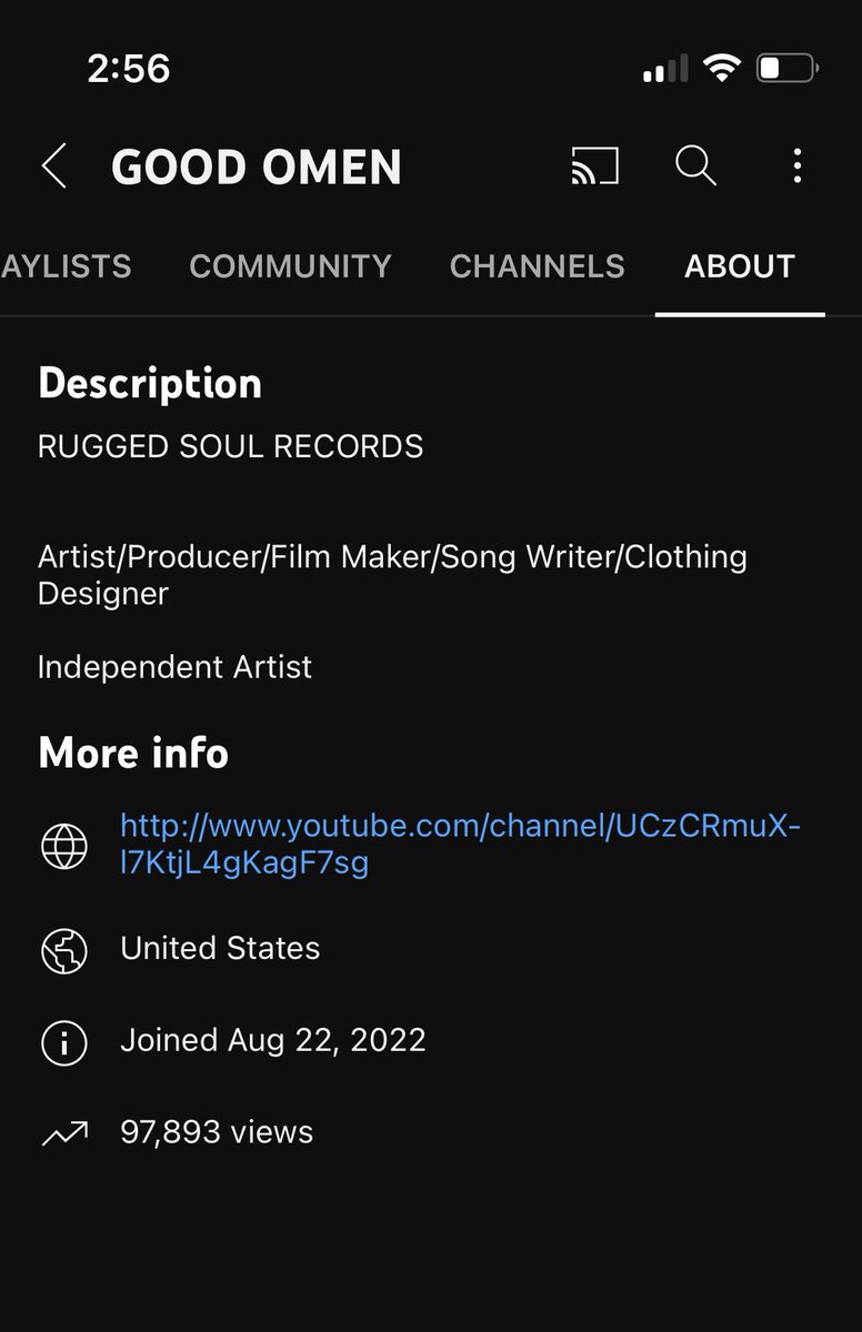 GoodOmenOFCL's tweet photo. Absolutely insane 🥲 i knew my life was gonna change in some way shape or form but didn’t think this was the turn I was gonna take 😭🤘🏻🙏🏻🙏🏻 since august 22nd of 2022 my channel has received just under 100,000 views and I now have 400 subscribers!!I’m dropping my first album 03/03 https://t.co/nneBondcRE