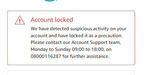 prozacpicasso's tweet photo. @AmazonHelp I've reset my password and it's still telling me I'm locked out https://t.co/8VjxMpCW0d