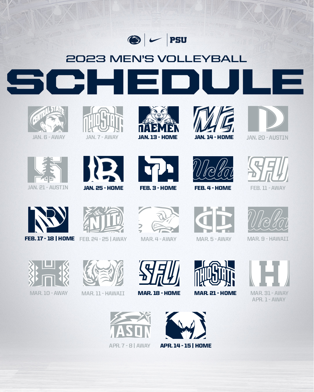 Penn State Men's Volleyball on Twitter "The 2023 schedule is here