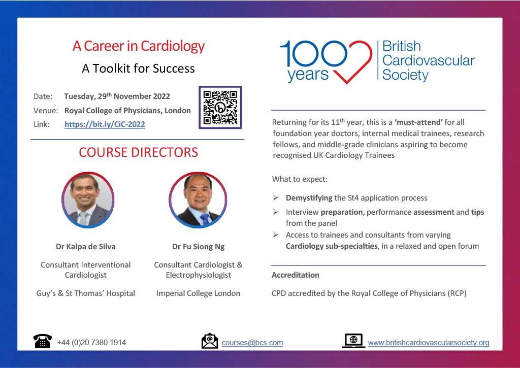 British Cardiovascular Society (@britishcardioso) on Twitter photo 'A Career in Cardiology' #CiC22 is back for the 11th year running! Boost your chances of getting a Cardiology NTN 🚀🌠
bit.ly/CiC-2022
<a href="/TheBJCA/">BJCA 📊</a> <a href="/K_DeSilva/">Kalpa De Silva</a> <a href="/DrFuSiongNg/">Fu Siong Ng</a>
<a href="/ShaziaTHussain1/">Shazia T Hussain</a> <a href="/DocDeaner/">Andrew Deaner</a> <a href="/JonathanBehar/">Jonathan Behar</a> <a href="/drjasondungu/">Dr Jason Dungu PhD FRCP FESC</a> <a href="/neilruparelia/">Neil Ruparelia</a> <a href="/dr_kaura/">Amit Kaura</a> <a href="/sophiakhattak/">Sophia Khattak</a> 'A Career in Cardiology' #CiC22 is back for the 11th year running! Boost your chances of getting a Cardiology NTN 🚀🌠
bit.ly/CiC-2022
<a href="/TheBJCA/">BJCA 📊</a> <a href="/K_DeSilva/">Kalpa De Silva</a> <a href="/DrFuSiongNg/">Fu Siong Ng</a>
<a href="/ShaziaTHussain1/">Shazia T Hussain</a> <a href="/DocDeaner/">Andrew Deaner</a> <a href="/JonathanBehar/">Jonathan Behar</a> <a href="/drjasondungu/">Dr Jason Dungu PhD FRCP FESC</a> <a href="/neilruparelia/">Neil Ruparelia</a> <a href="/dr_kaura/">Amit Kaura</a> <a href="/sophiakhattak/">Sophia Khattak</a>