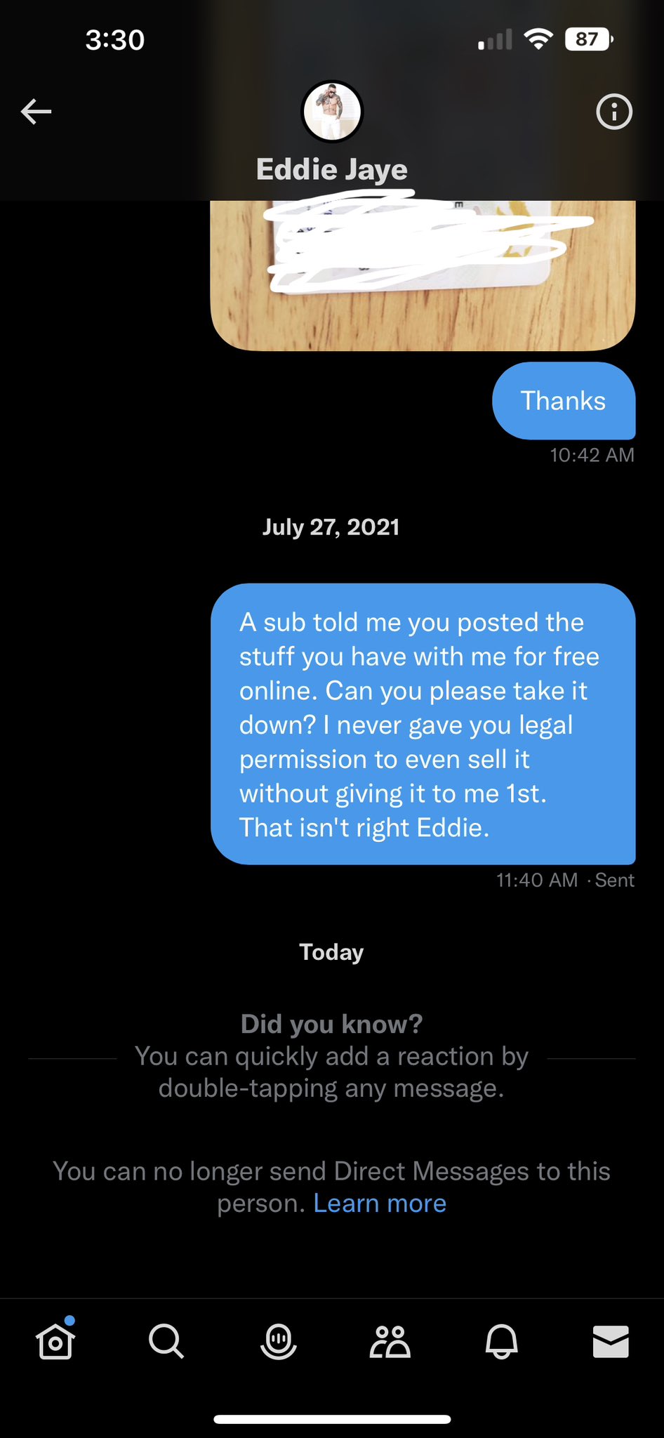 ρꫝꪮꫀ᥇ꫀ𝘬ꪖꪶ𝓲 on Twitter "hollylacexxx Sent him this & he blocked me