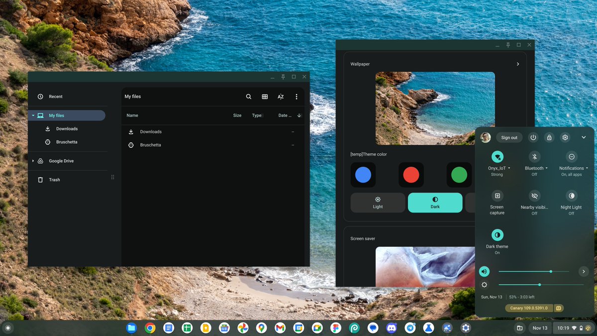 Chrome OS will soon support Material You dynamic theming, and wow, it looks really slick on a desktop OS!

Screenshot credits: Kent Duke on Reddit

reddit.com/gallery/yuqvyr