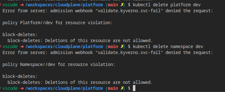 Rolling out policies to prevent accidental deletion of critical components at Cloudplane. This alone would've prevented last weekend's disaster.

Kyverno makes this really simple too, awesome tool! #kyverno #kubernetes