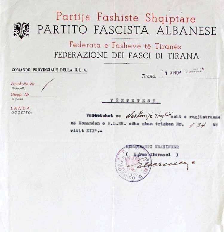 epirusgr's tweet photo. Albanian news recently published that Nexhmije #Hoxha (wife of the Albanian communist leader Hoxha) was a member of the Albanian Fascist Party. Many Albanian officials were. In the photo below, a former prime minister of Albania, Maliq Bey #Bushati, was a Member as well. https://t.co/KvCEfwui3S
