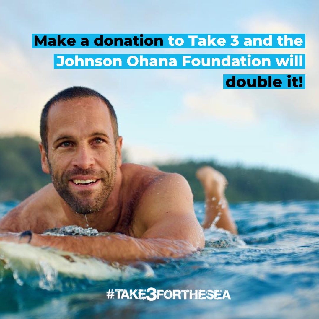 Make a donation to Take 3 for the Sea and it will be doubled by the Johnson Ohana Foundation! Thank you for your support take3.org/donate/ 📸Morgan Maassen #Take3fortheSea