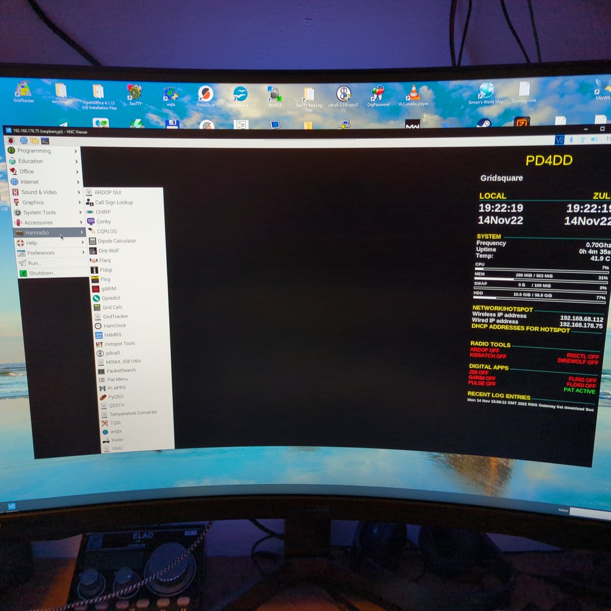 HAM_PD4DD's tweet photo. With help from #Km4ack tuts.  Its working on the #raspberrypi stil fighting to get the x6100 getting to work with it. #hamradio #headless #qrp https://t.co/fQpUjJnD0h