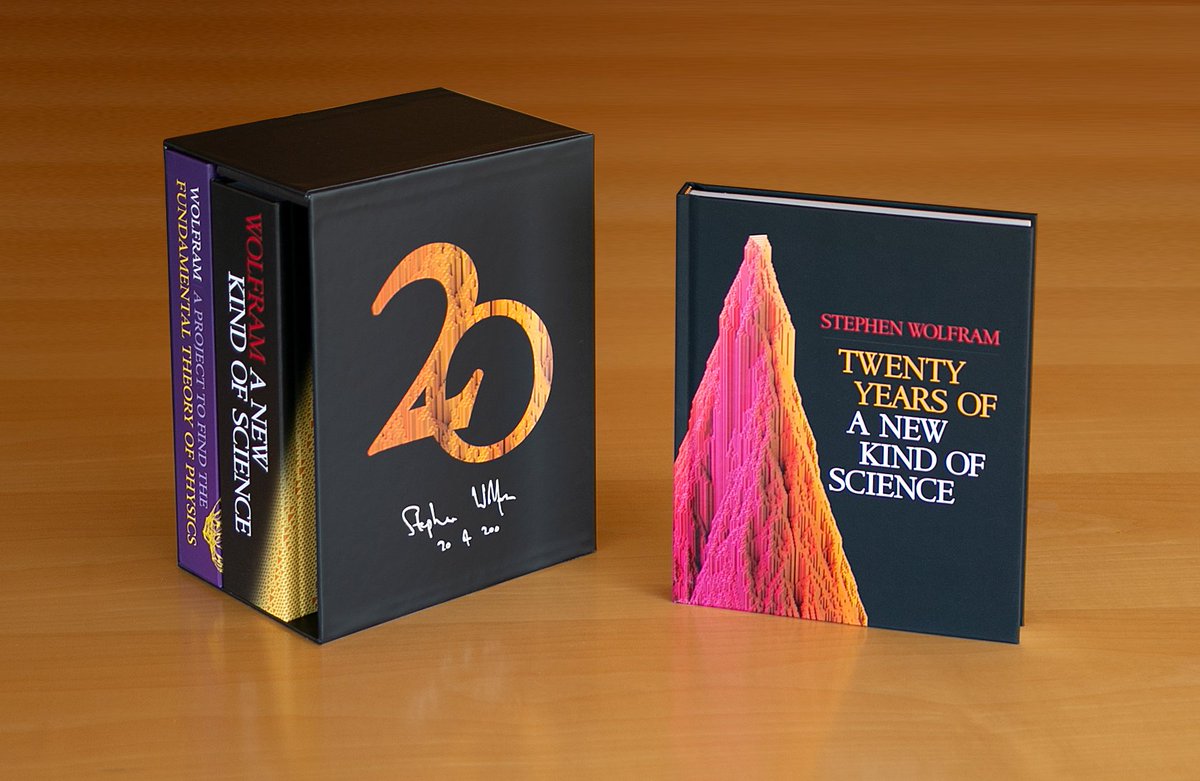 Coming soon: part of celebrating of 20 years of A New Kind of Science, my magnum opus in a boxed set with a new commemorative book: Twenty Years of A New Kind of Science 
amazon.com/dp/1579550568