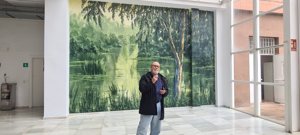 Inauguración del mural "Río Guadiana" de Ramón de Arcos en el hall del edificio Margarita Salas de <a href="/Ciencias_Uex/">Facultad de Ciencias</a> <a href="/infouex/">UEx</a>