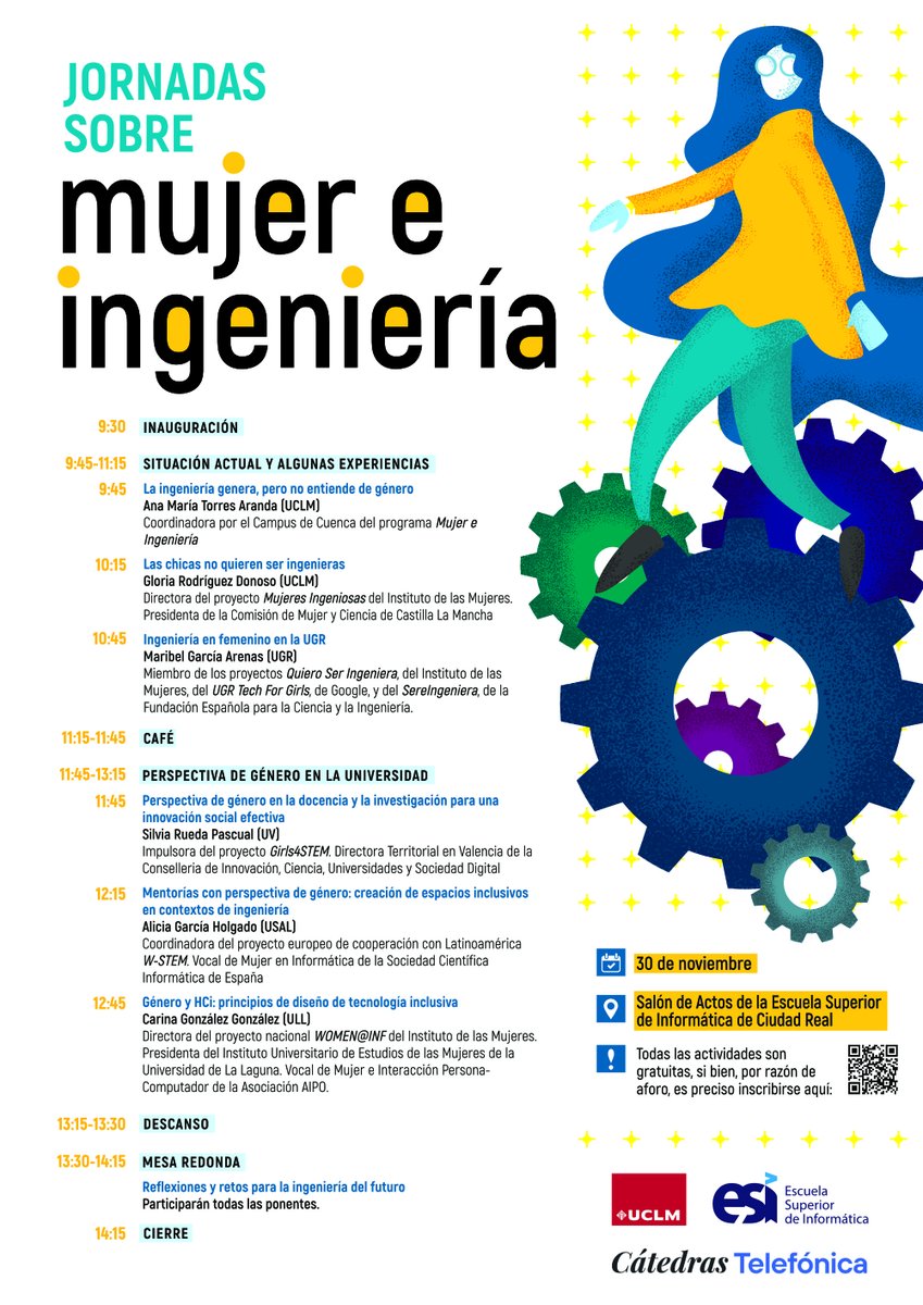 Carmentxu67's tweet photo. Apuntad: 30 de noviembre, en la @esiuclm (@uclm). Con grandes referentes: @anamtoar, @gloriaprd, @MIsGArenas, @sruedapascual, @aliciagh_ y @carina211. Moderan @Marcela_Genero, @carmentxu67 y @CoralCalero.
Asistencia gratuita. Inscripción necesaria en https://t.co/Unkh63oqbR https://t.co/kAtLtIrLRj