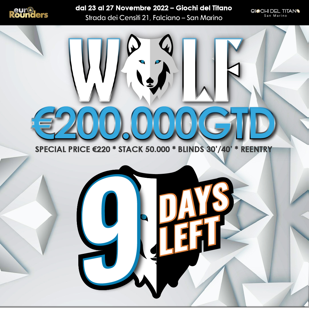 GtpokerRSM's tweet photo. "POCHI GIORNI ALLA CONQUISTA DEL WOLF OF POKER! 😎

🪑 Reserve your Seat
https://t.co/tyBUVo3uis https://t.co/wFALwZCujz