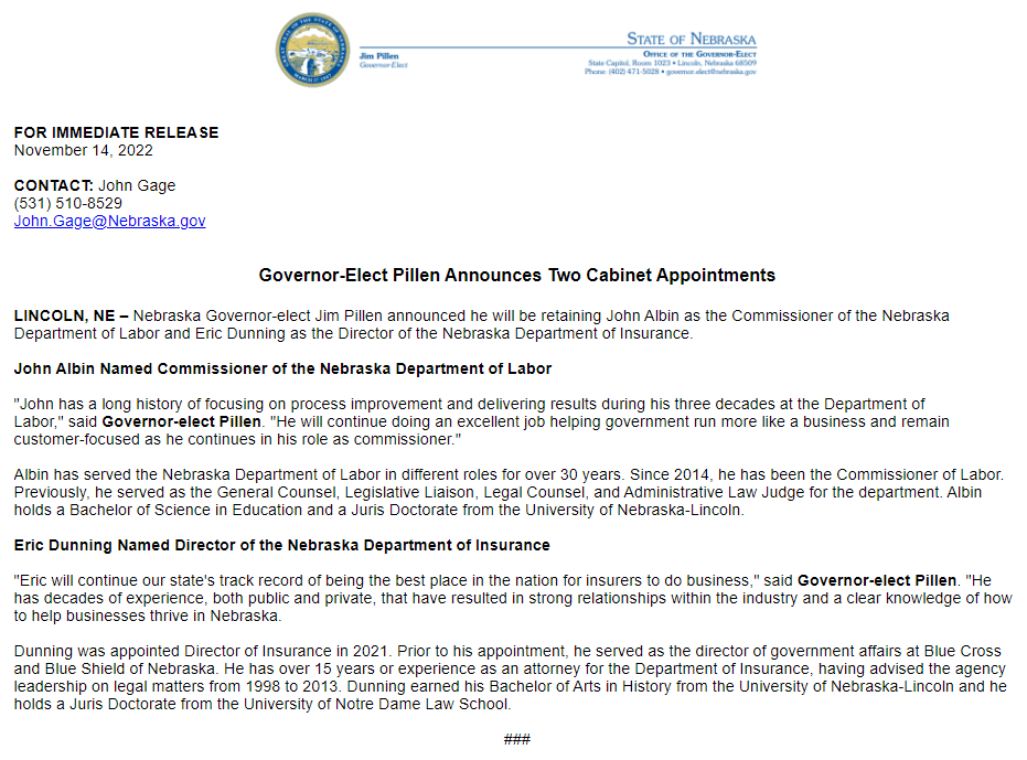 Governor Jim Pillen tweet media
