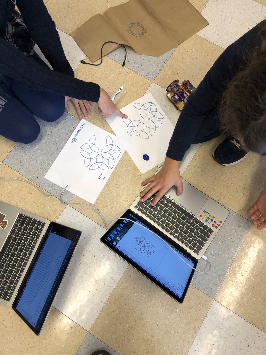 Class VII programmers <a href="/MarymountNY/">Marymount School NY</a> debugging a #LogoTurtle procedure to get it approximating perfection. #art #math #programming #bitsToAtoms