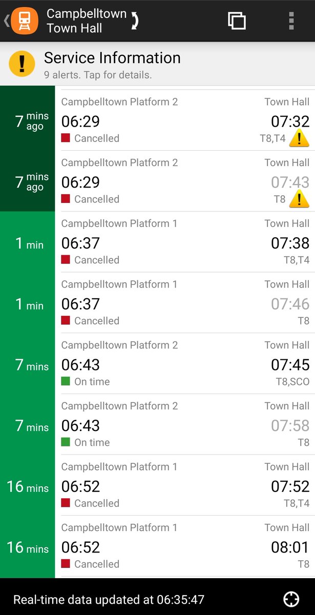 laimelde's tweet photo. Time for my first commute to the city in forever, and we have two cancelled trains, a running train, and then another cancelled train. So I guess I know which of those trains will be packed to the gills... https://t.co/c5qlaCSs1E