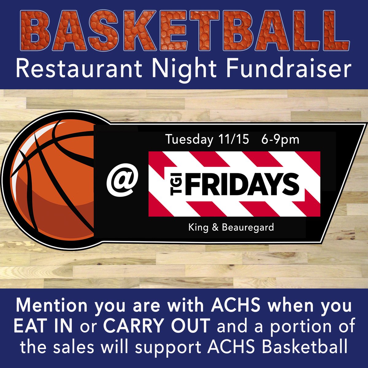 ACTitansGBball's tweet photo. Tomorrow, Tuesday, 6-9pm, eat-in or take-out at TGI Fridays at King and Beauregard, mention you’re with ACHS and support the GIRLS and BOYS basketball teams.🏀
#alexandriava #alexandriacity #titanpride #alexva #titanbasketball #wearethetitans #actitans https://t.co/OiISTJsZVN