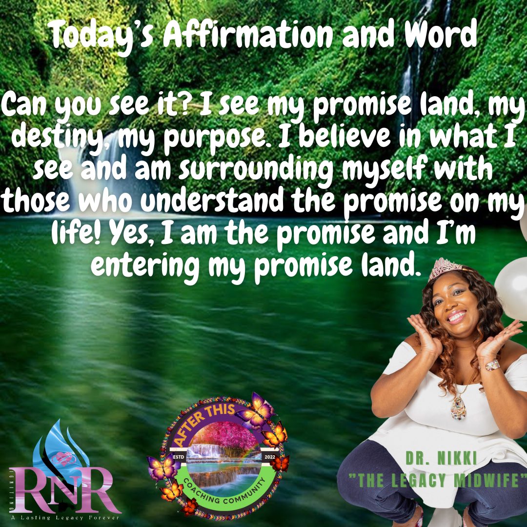 RNRLegacy40's tweet photo. Hey Sis! Hey Bro! Hey Daughter! Hey Son! Hey Family, there’s a message for you today. “There’s a promise land that you are closer to then you think”. Can you see it? You have to see it and dream it before you can seize it. This may sound trite or too simplistic, but it’s so true. https://t.co/EjWP8y7mO4