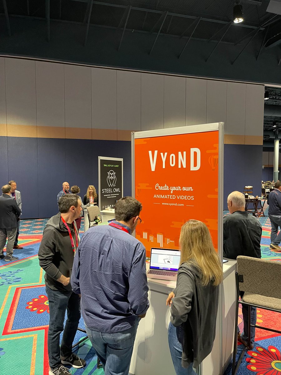 Vyond's tweet photo. Did you catch the Vyond team at Learning 2022? We had a wonderful time connecting with the Vyond community and beyond. Special thanks to everyone who stopped at our kiosk to try out our newest features! #Learning2022
#VyondFallRelease https://t.co/xJL9NazDvP