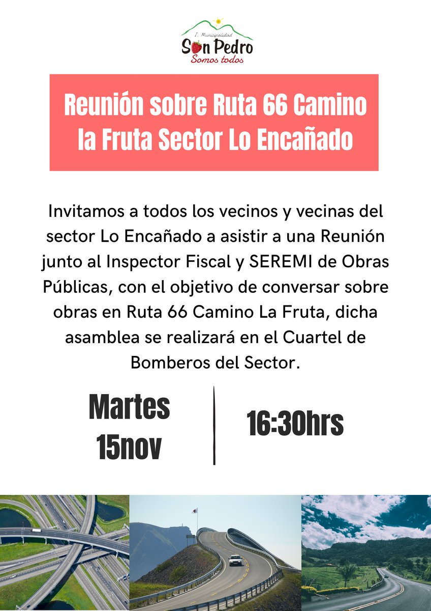 ¡ATENCION VECINAS Y VECINOS DE LO ENCAÑADO! Reunión mañana 15 de noviembre Cuartel de Bomberos del Sector 16:30hrs