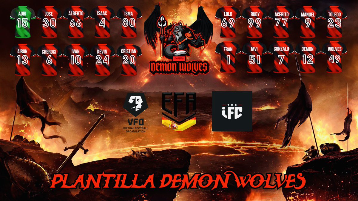 DemonsWolves's tweet image. 👹 PRESENTACIÓN PLANTILLA CLUBES PRO FIFA 23 🐺

⚽️ Aquí están los lobos que nos llevarán a la gloria en #FIFA23 #ClubesPro ⚽️

📢 Participaremos en @VFOspain / @efaPSNspain / @IFC_Federation 

#demonwolves #fearthewolf