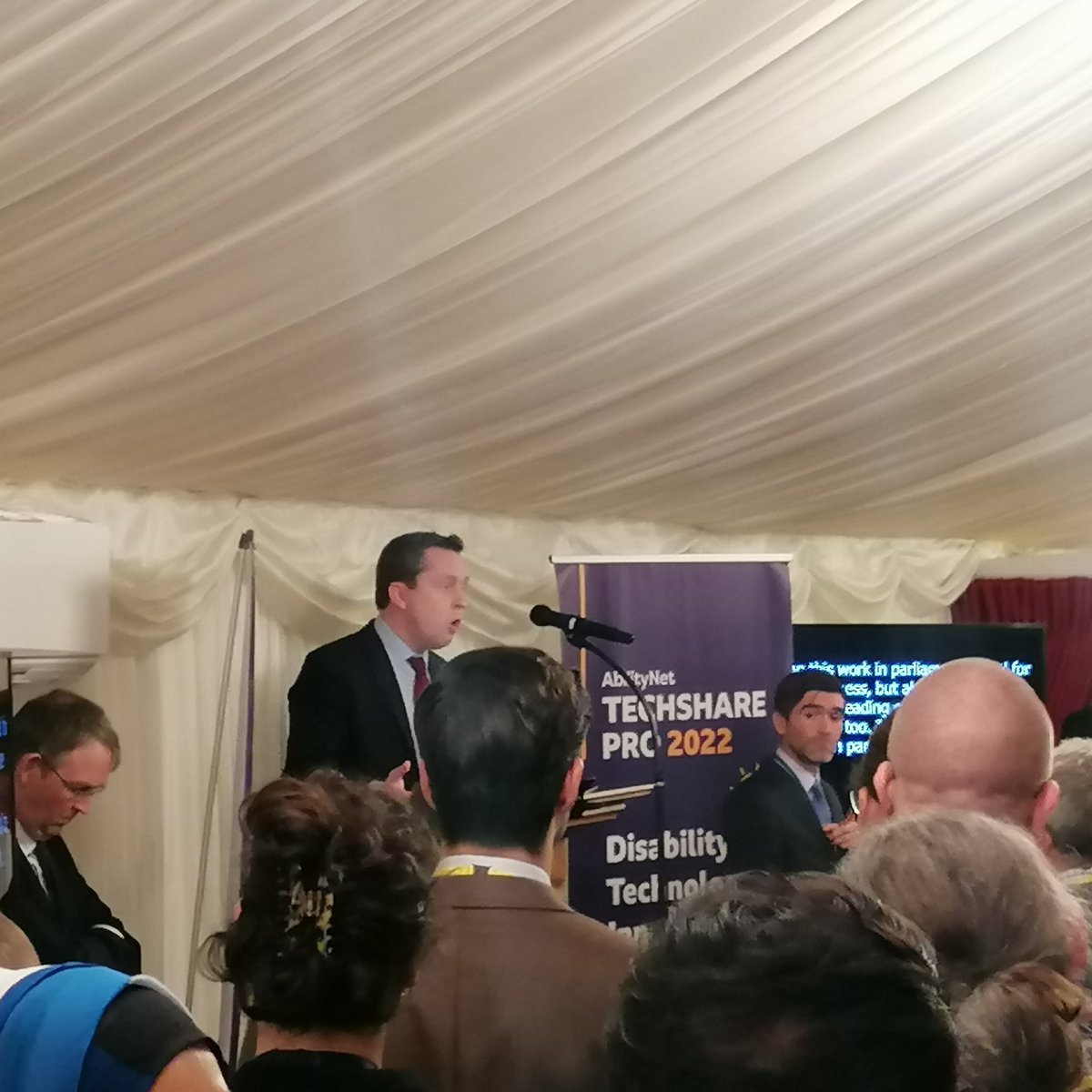 tphollingsworth's tweet image. Packed room at House of Lords for the @AbilityNet Reception ahead of #TechSharePro2022 conference, listeningto new Minister for Disabled People @VotePursglove outline vital role tech plays in improving access.Pleased to attend in my role as Disability Access Ambassador for sport