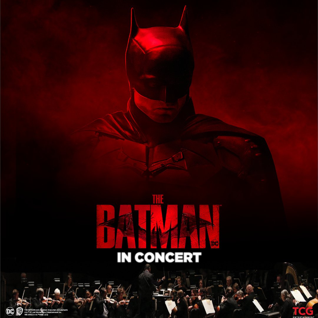 Batman's tweet photo. Experience the Caped Crusader like never before at "The Batman in Concert." Watch Batman unravel the mysteries of Gotham City as a live symphony orchestra performs the score alongside the film. Coming in Spring 2023 to a city near you. Tickets on sale NOW: https://t.co/eA60J3OA5z https://t.co/ZOuhmbk5JG