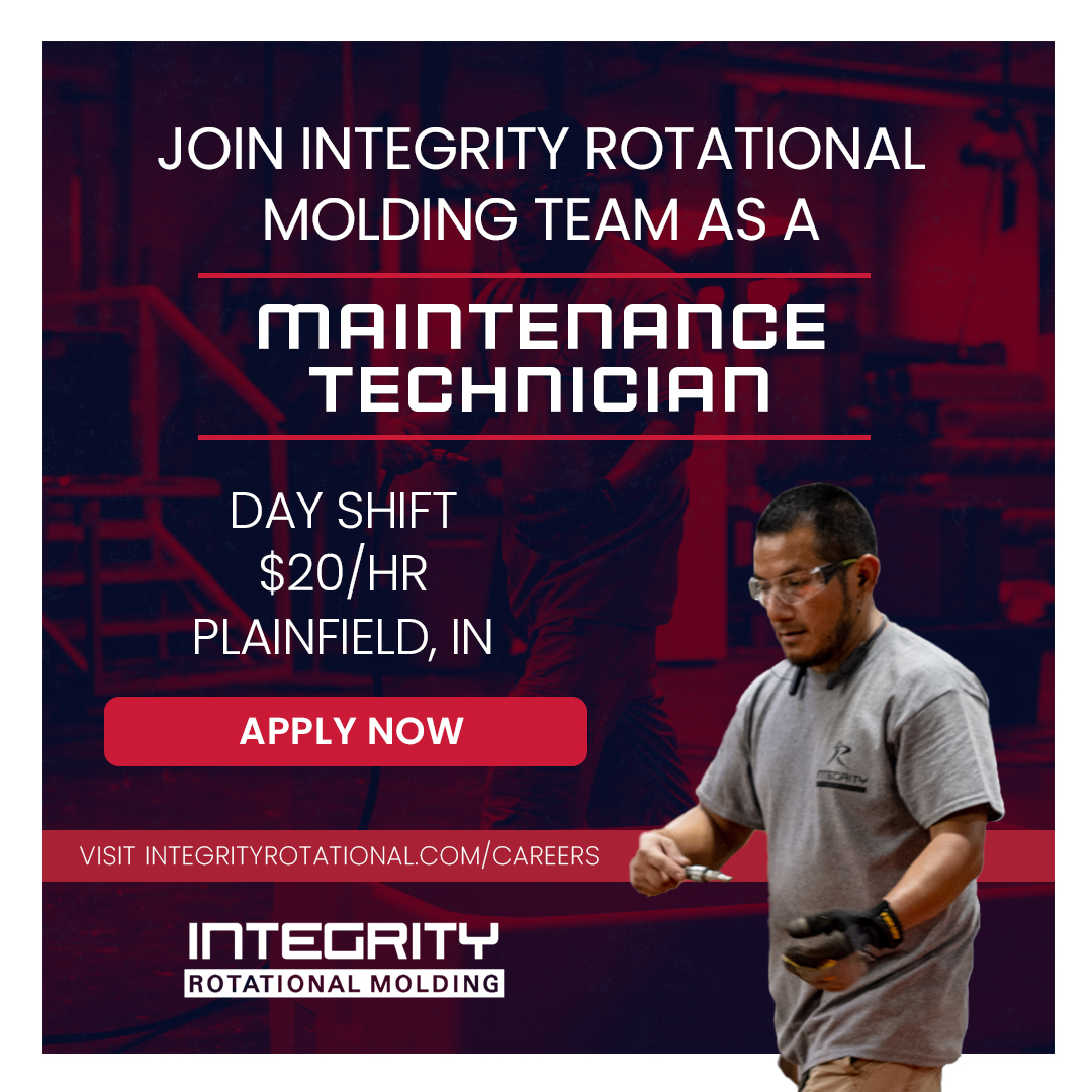 IRM_Molding's tweet photo. You have experience with machinery? Awesome! Keep up the good work and join the Integrity team today: https://t.co/FMkT8b3LVw 

#rotationalmolding #hiring #indyjobs #hiringhoosiers #plainfieldin #jobsnearme #factoryjobs #manufacturing https://t.co/urANgGUx8l