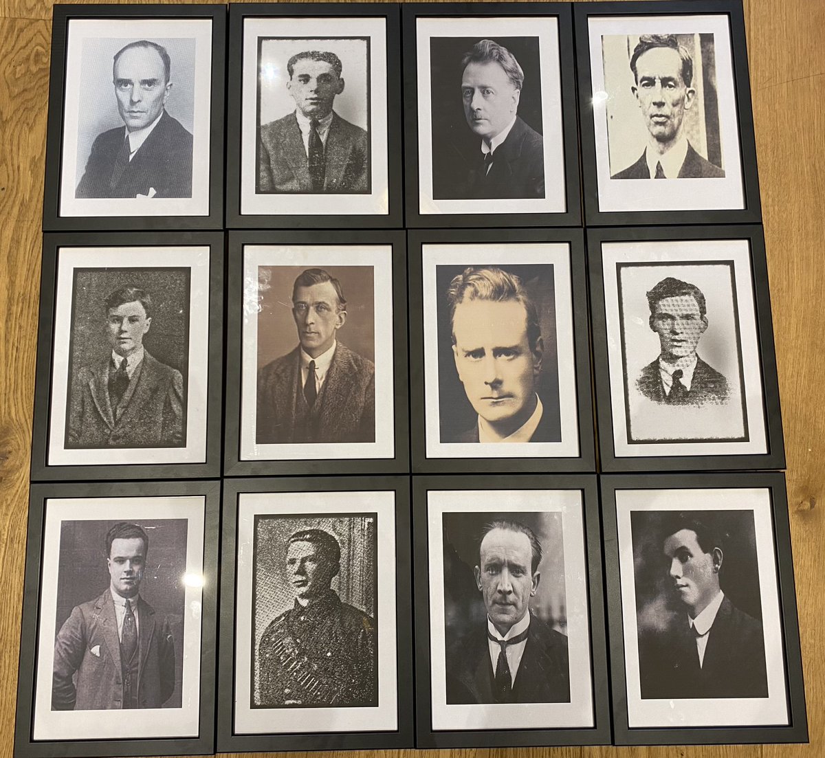 Portraits of men executed during the Irish Civil War who feature in our performance of ‘Last Letters’ @UniShefEngage <a href="/CaoimheNicD/">Caoimhe Nic Dháibhéid</a> <a href="/ukjobbingactor/">Liam Gerrard</a> <a href="/rgalloway86/">Richard J Galloway</a> @Seanbcrawford