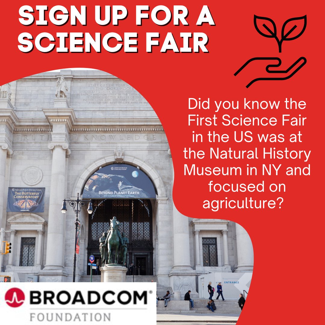BroadcomSTEM's tweet photo. The first U.S. Science Fair was held in 1928 at the American Museum of Natural History in New York City. At that time, it focused more on agriculture than the science & technology we see today.
📍Find a Fair: https://t.co/U7bKWm6UFR
#ICODE #STEM #codingwithcommitment https://t.co/5z71nQvE8k