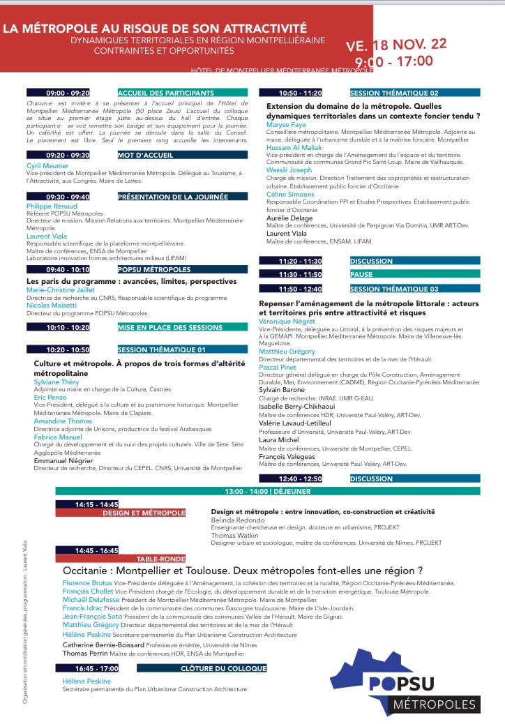 18.11.22 la #métropole au risque de son attractivité. Colloque de clôture @popsu_puca #montpellier <a href="/Montpellier3m/">Montpellier Métropole</a> <a href="/LIFAM_ENSAM/">LIFAM</a> <a href="/CEPEL_UM/">CEPEL</a> <a href="/projektunimes/">PROJEKT (EA 7447)</a> #ARTdev