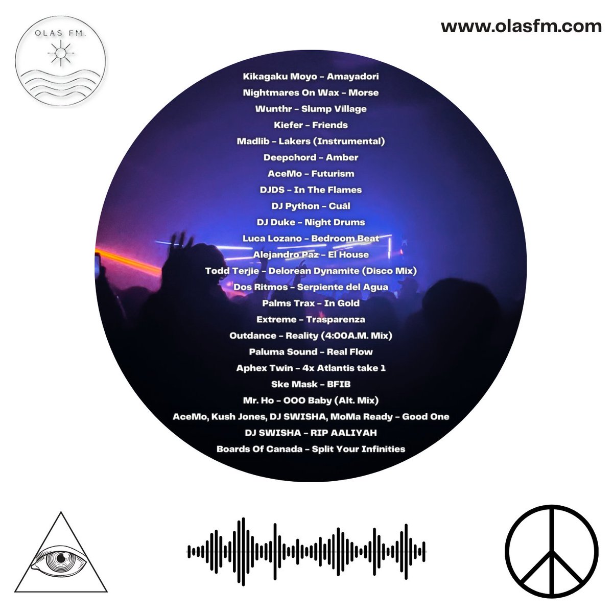 olas_fm's tweet photo. Episode 100 program brings music from AceMo, Wunthr, Skee Mask &amp; more.
Season Finale of Olas Fm with rhythms from past &amp; future.
Another Hour of vibes to fill the void
Episodes 1-100 archived at https://t.co/xIdDs5nCFT
https://t.co/JMhZ4ivltA https://t.co/zgdknsVgMu