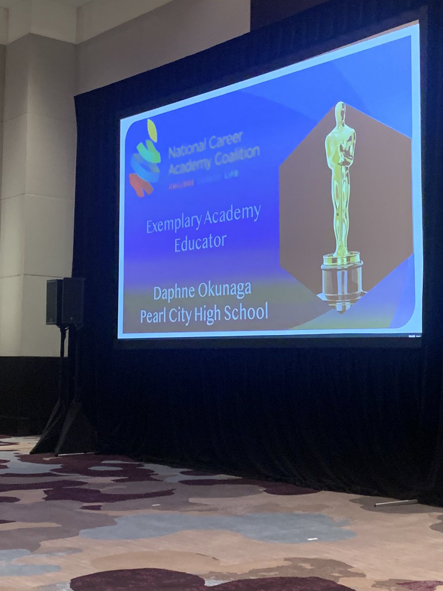 CareerAcadsNCAC's tweet photo. Congratulations to Daphne Okunaga, Exemplary Educator of the year ! @PearlCityHS https://t.co/cndypy7OGW