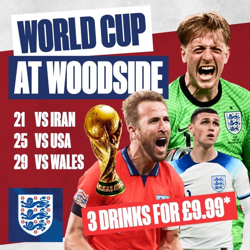 WorthingFC's tweet photo. 🏆📺 Watch all of @England's World Cup fixtures at Woodside Bar.

🍻 Purchase a voucher in advance for 3 drinks for just £9.99