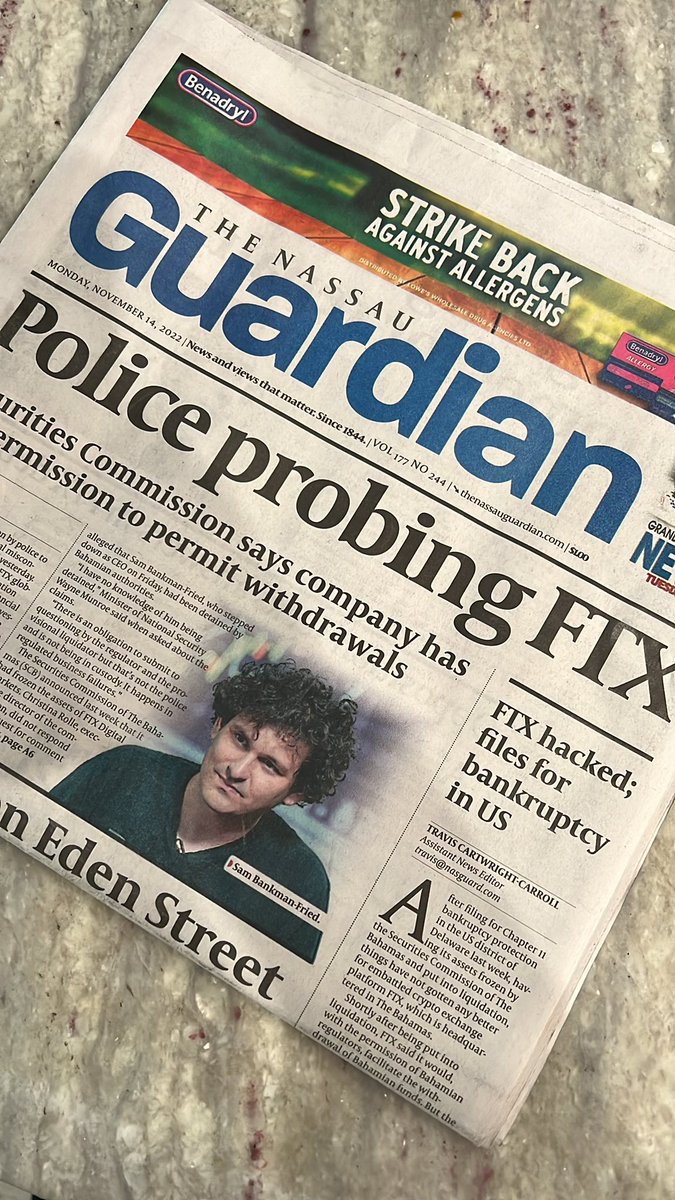 0xKeno's tweet image. Anyone wants a Nassau Guardian?