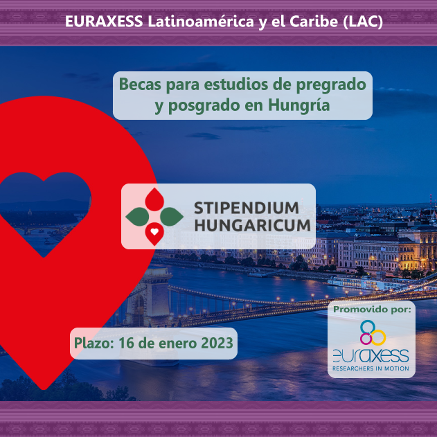 EuraxessLAC's tweet photo. Becas para #Pregrados, #Maestrías y #Doctorados en Hungría 🇭🇺 oferta para todos los campos de conocimiento. 👩🎓
📅 Plazo limite 16 de enero 2023
👉 Más información: https://t.co/xORpUXqNqg https://t.co/aK72Hxn4DR