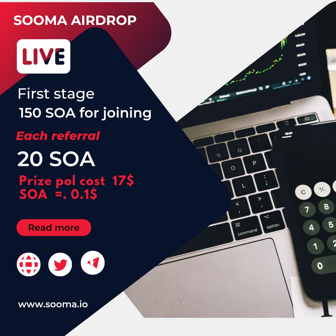 nftversoz's tweet photo. Join our airdrop and get 150 SOA TOKEN
EACH valid referral 20 SOA

FOR JOINING AIRDROP
https://t.co/ZLCD1gdN03

Official channel
https://t.co/5oMkeUf2wJ

Official website
https://t.co/sXZ2kC93HL https://t.co/88cA2l0WEX