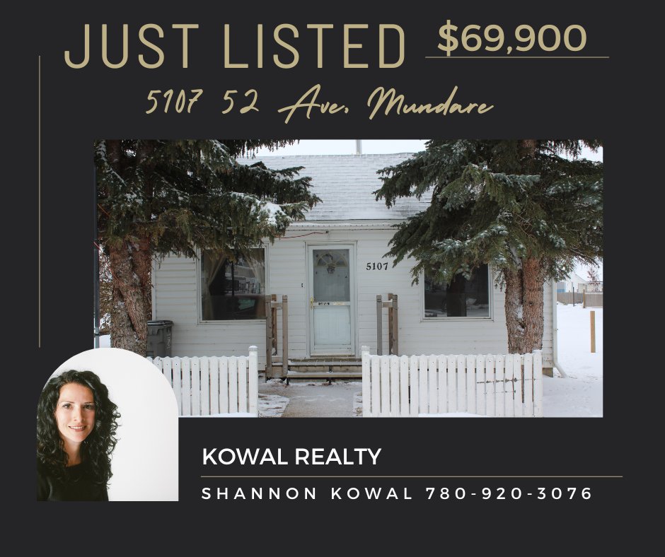 Kowal Realty- Shannon Kowal, Broker
5107 52 Ave, Mundare $69,000
kowalrealty.ca
#mundarerealtor #sherwoodparkrealtor #yegrealestate #homesweethome #realtor #forsale