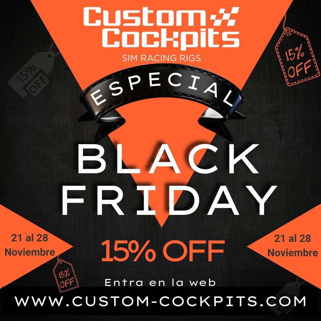 🔥¡Llegan las ofertas #BLACKFRIDAY! 🔥 

⏰️¡Abre tu agenda y pon tus alarmas!

🟢Del 21 al 28 de Noviembre disfruta de la semana BLACK FRIDAY en custom-cockpits.com 

🏁No dejes escapar ésta pedazo de oferta especial para toda la comunidad #simracer
🏃‍♂️🏃‍♀️🏃‍♂️🏃‍♀️🏃‍♂️🏃‍♀️🏃‍♂️