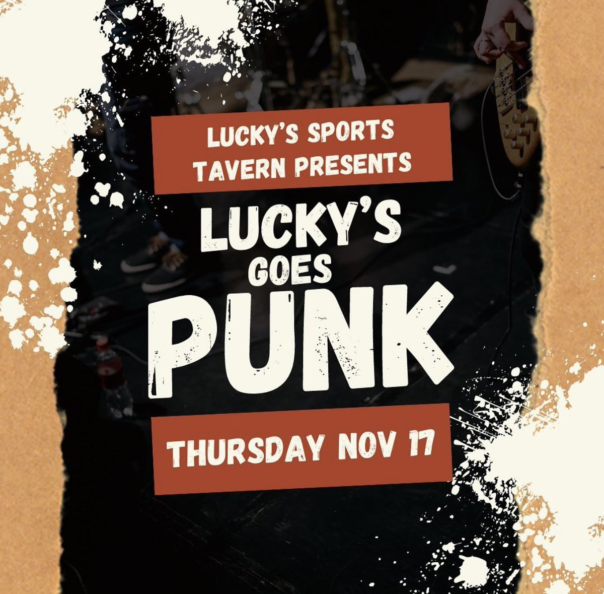 Luckys is going punk this Thursday! See ya there🍀🎸