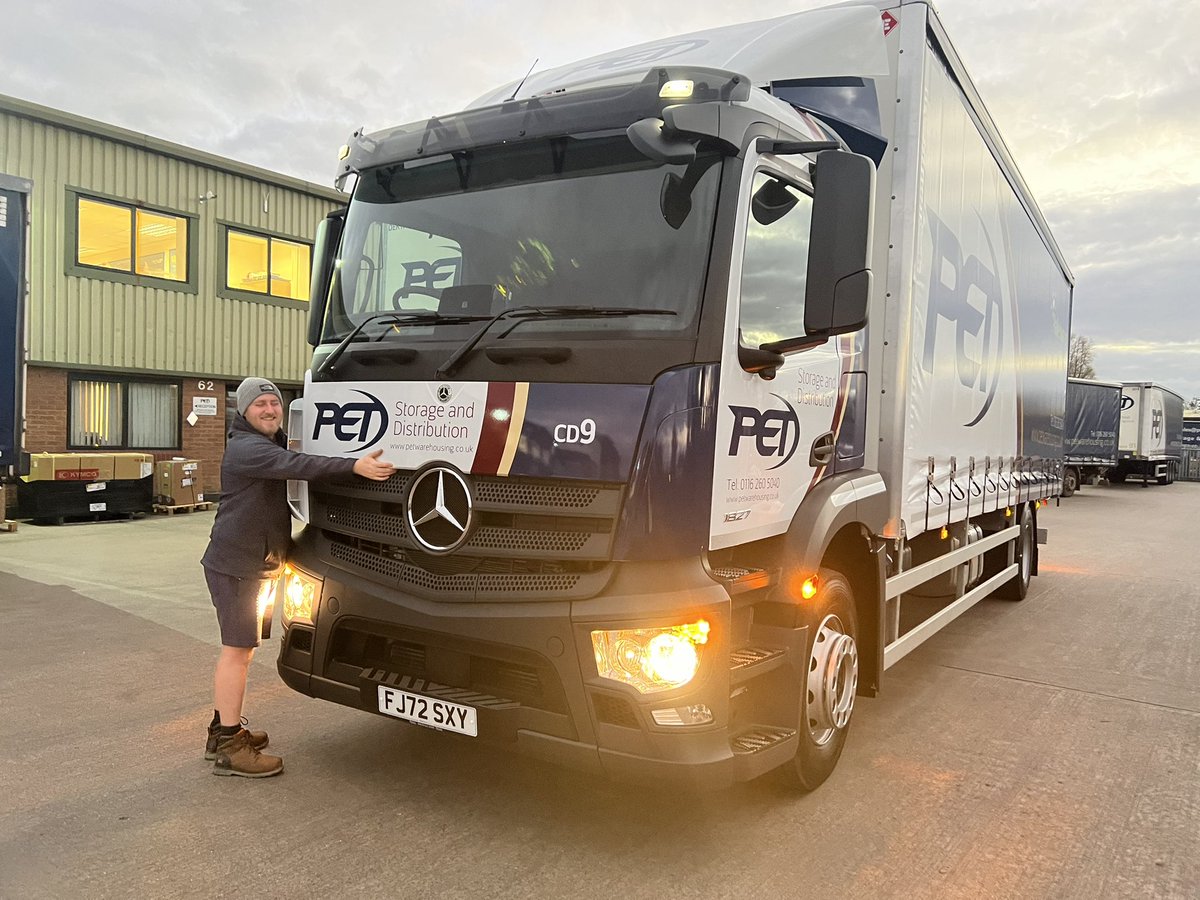 Well the day finally came for one of my drivers to get his new truck to say he was excited is the understatement #mertrux #leicester #logistics thanks to Andrew at Mertrux and Kerry at transport enterprise