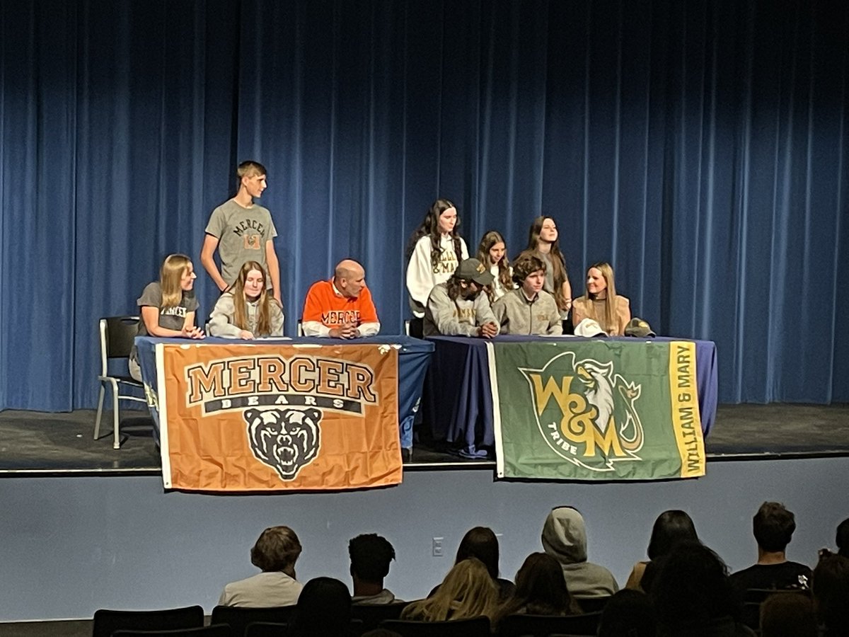 Pair of D-I signings at <a href="/Aug_PrepSports/">Augusta Prep Sports</a> today. 

2x state champ/all-state goalkeeper Marina Boni signs with <a href="/MercerWSoccer/">Mercer Women's Soccer</a>.

4x region champ/3x state champ Hayes Trapp signs with <a href="/WMTribeXCTF/">William & Mary Tribe XC/Track and Field</a>.