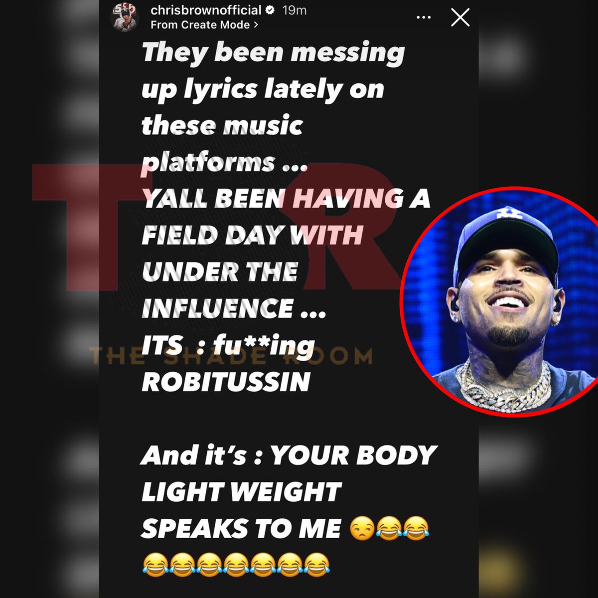 TheShadeRoom's tweet photo. Chile! Chris Brown wants ya’ll to stop making up lyrics to “Under The Influence” and sing it right! 📸:(@gettyimages) https://t.co/RkqcY76yHD