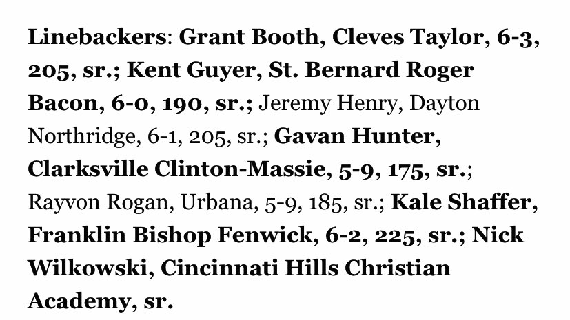Grant Booth (@grant_booth) on Twitter photo I’m proud to be announced 1st team all Southwest Ohio LB! Thank you to my coaches,teammates and family for pushing me to be great!🙌 <a href="/CoachDransman/">David Dransman</a> <a href="/TaylorHSFB/">Taylor Football</a> <a href="/ENQSports/">Enquirer Sports</a> I’m proud to be announced 1st team all Southwest Ohio LB! Thank you to my coaches,teammates and family for pushing me to be great!🙌 <a href="/CoachDransman/">David Dransman</a> <a href="/TaylorHSFB/">Taylor Football</a> <a href="/ENQSports/">Enquirer Sports</a>