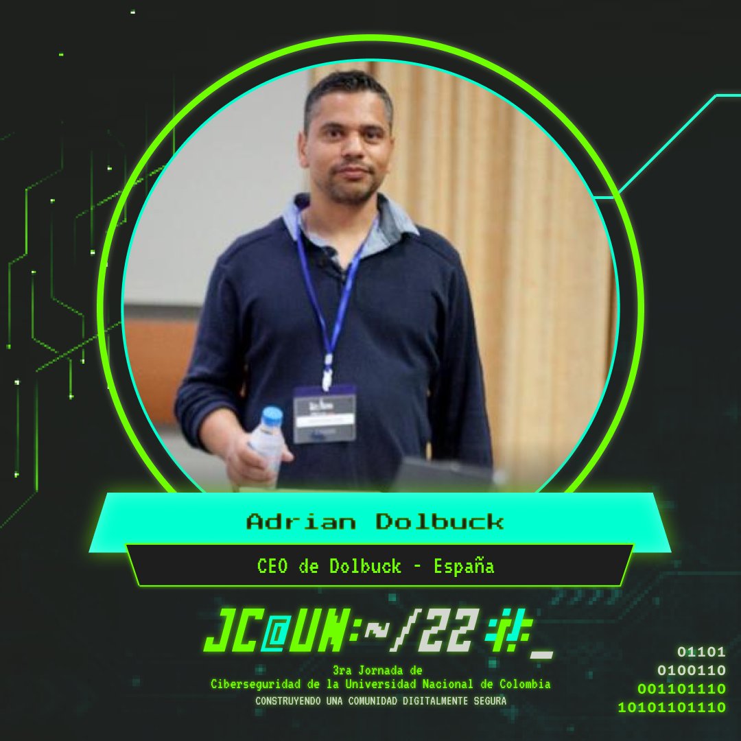 uqbarUN's tweet image. Quieres saber ¿Por qué los malos aman tus datos y tu falta de privacidad? pues asiste a la charla del gran 
@AdrianDolbuck quien nos visita desde España, por primera vez en Colombia.

Acompáñalo en el #JCUN2022

#Cibersecurity #Ciberseguridad