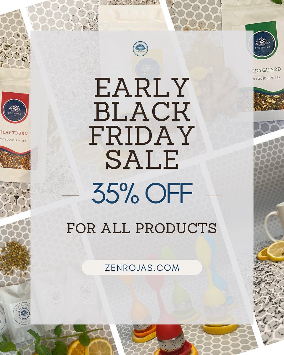 ZenRojas0's tweet photo. Black Friday starts early this year!!!

Use “BLACKFRIYAY” at checkout for 35% off 🤩 

Don’t forget all orders over $30 get free shipping so happy shopping 🛍️

#zenrojas #organictea #stressrelief #stressmanagement #teainfuser #teatherapy #fallsale #blackfriday #blackfridaysale https://t.co/pwUQ5w2qAM