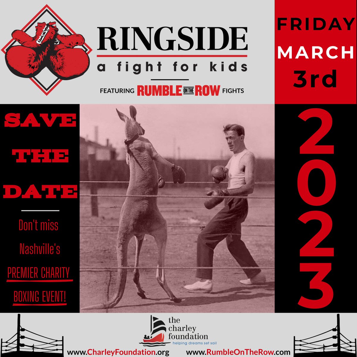 Save the date! The 19th annual “Ringside: A Fight for Kids” will be held on Friday, March 3rd @ the Factory. The “Rumble on the Row” fight card to be announced soon! 🥊🍿🥜