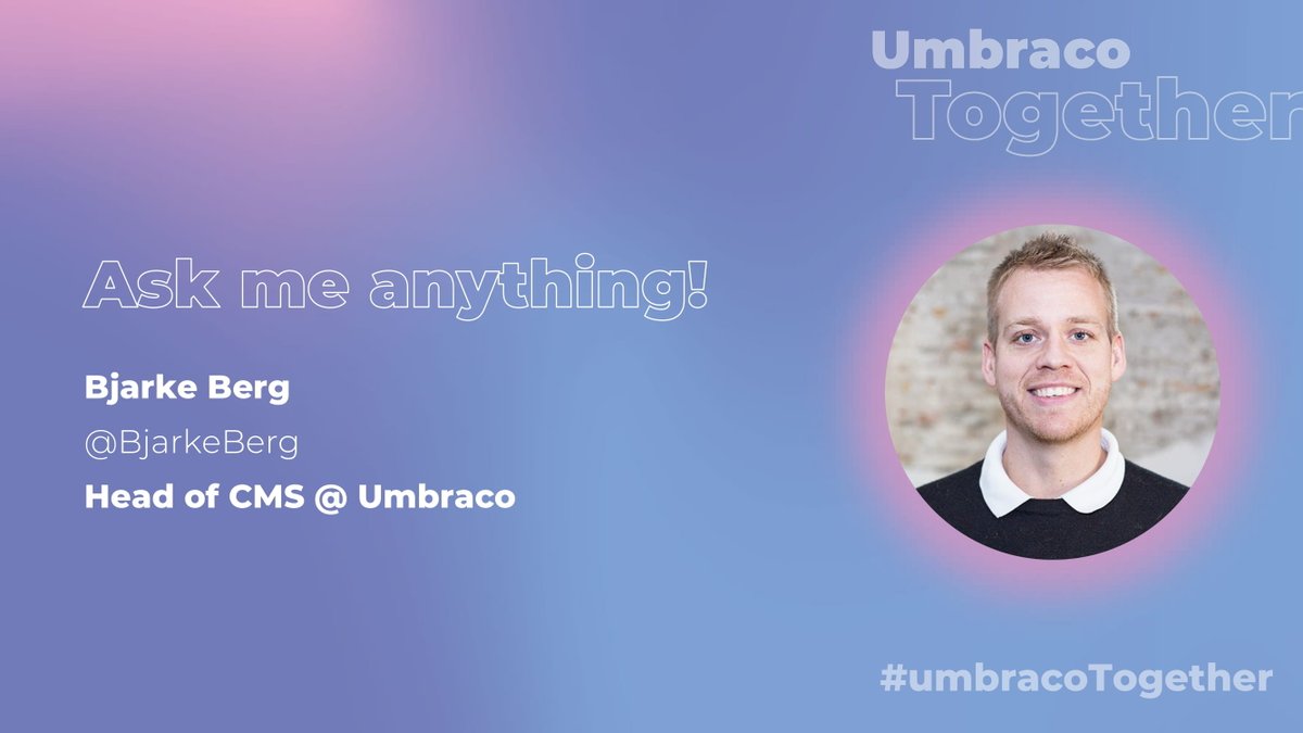What is <a href="/BjarkeBerg/">Bjarke Berg</a>'s dream #umbraco feature? What exciting things are in the pipeline? How does he take his coffee...? ☕️ Get those burning questions ready for the "Ask Me Anything" session this Friday at #umbracoTogether!